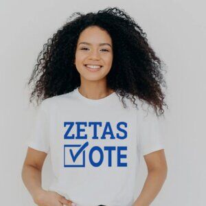 Divine Nine Sorority Get out the VOTE t-shirts.  In White/Soror Color